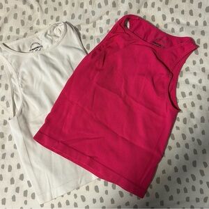 2 piece pink and white tank top set. Small.